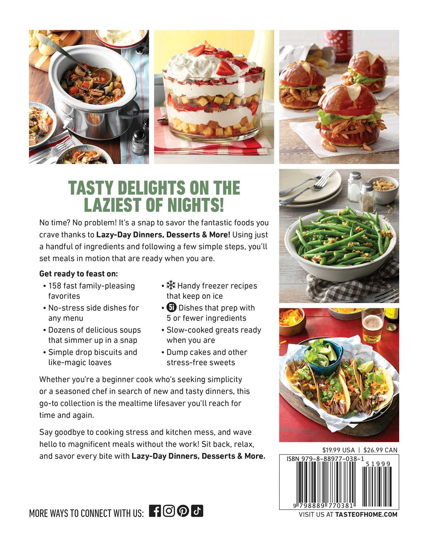 Taste of Home Lazy-Day Dinners, Desserts & More
