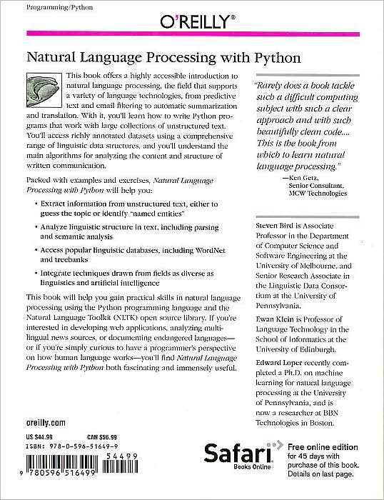Natural Language Processing with Python