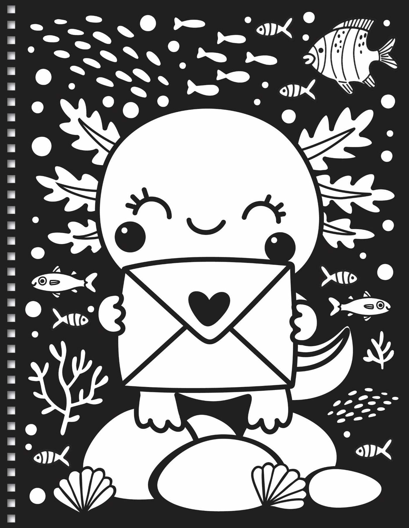 Velvet Art: Axolotls: Activity Book with Velvet Coloring Pages and Holographic Stickers