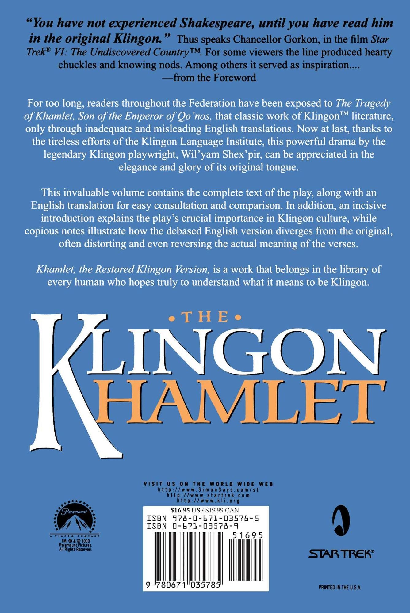 The Klingon Hamlet