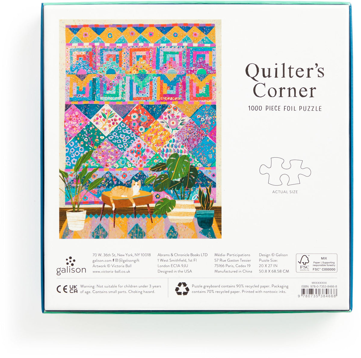 Quilter's Corner by Victoria Ball 1000 Piece Foil Puzzle