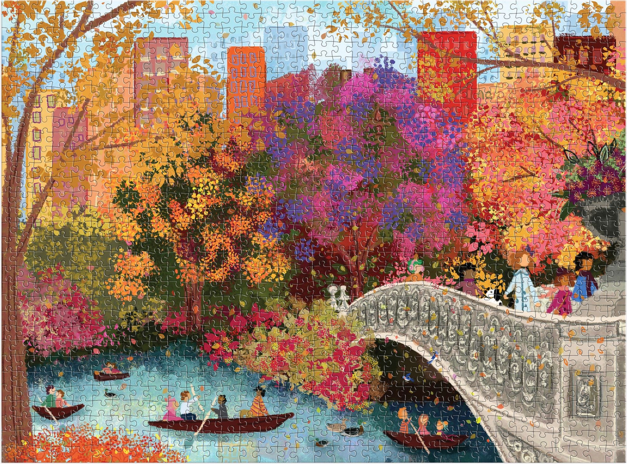 Autumn On Bow Bridge 1000 Piece Puzzle