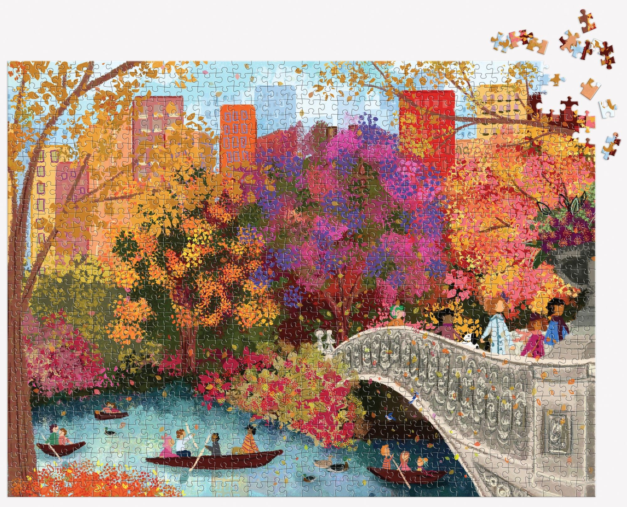 Autumn On Bow Bridge 1000 Piece Puzzle