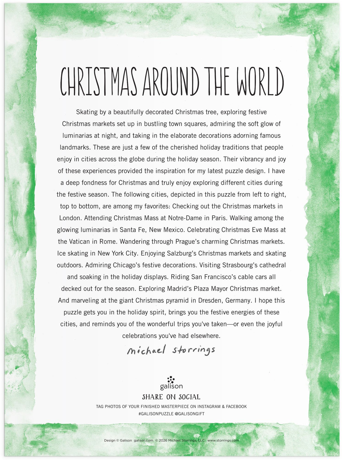 Michael Storrings Christmas Around The World 1500 Piece Puzzle