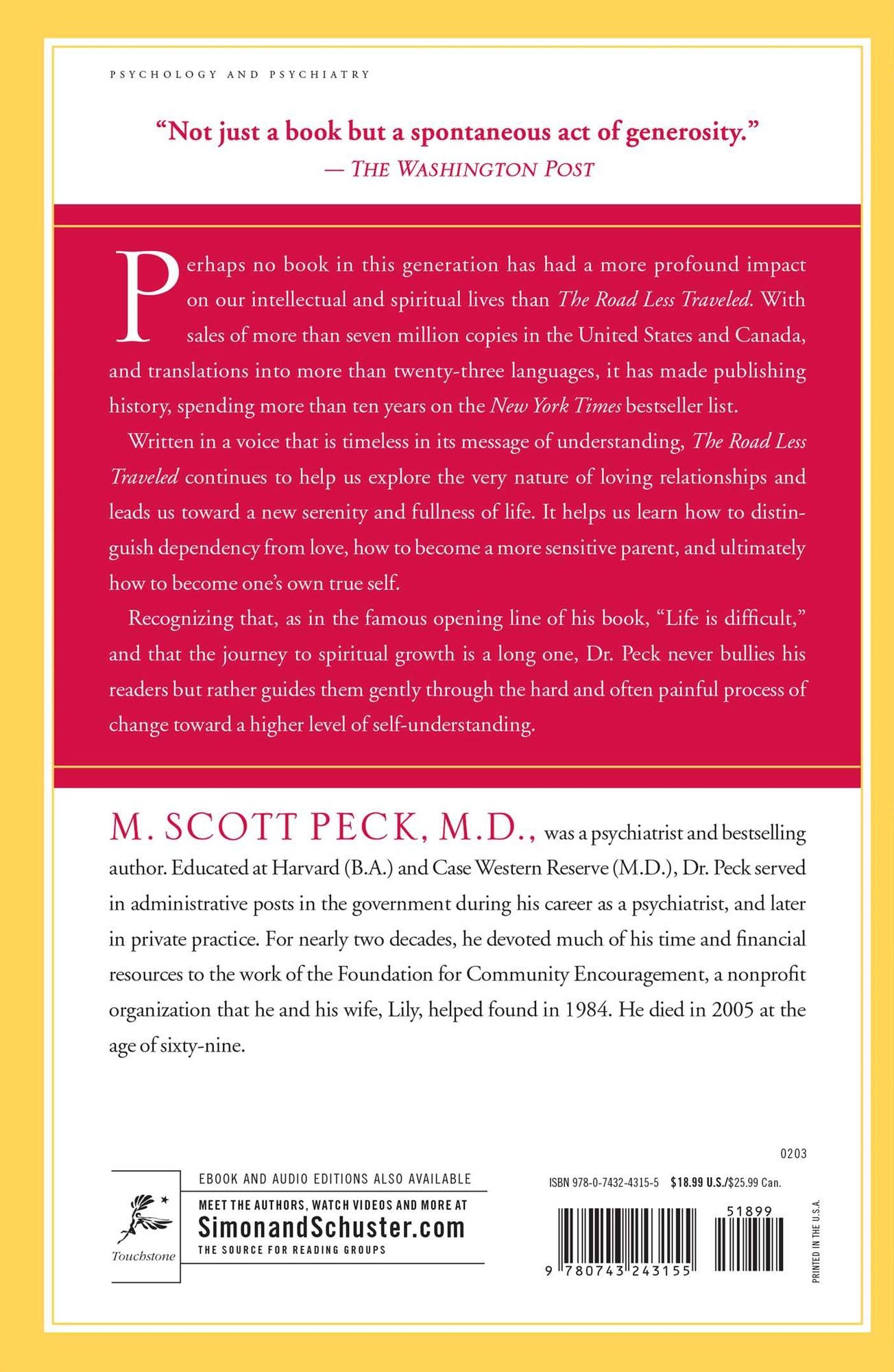 The Road Less Traveled, Timeless Edition: A New Psychology of Love, Traditional Values and Spiritual Growth