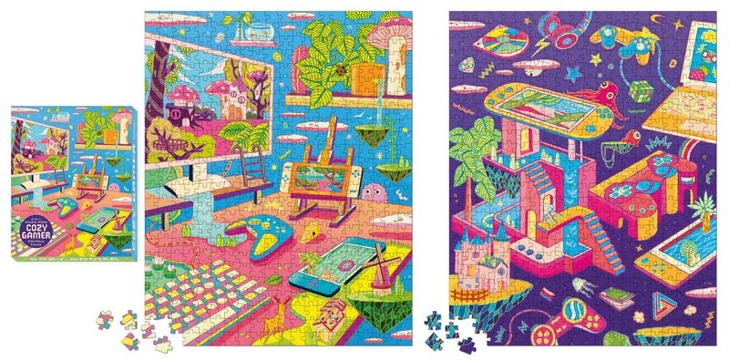 Cozy Gamer 2-in-1 Double-Sided 500-Piece Puzzle