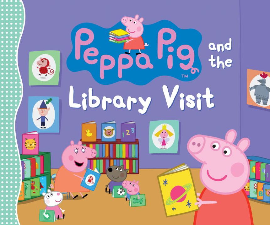Peppa Pig and the Library Visit: (Children's Picture Book About Going to the Library with Reversible Coloring Poster for Toddlers, Preschoolers, and Kids Ages 3-7)