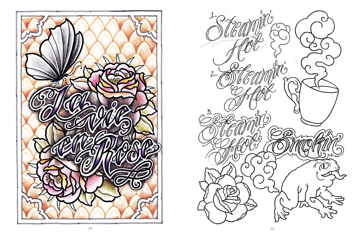 Tattoo Lettering & Banners: Classic and Modern Script Designs