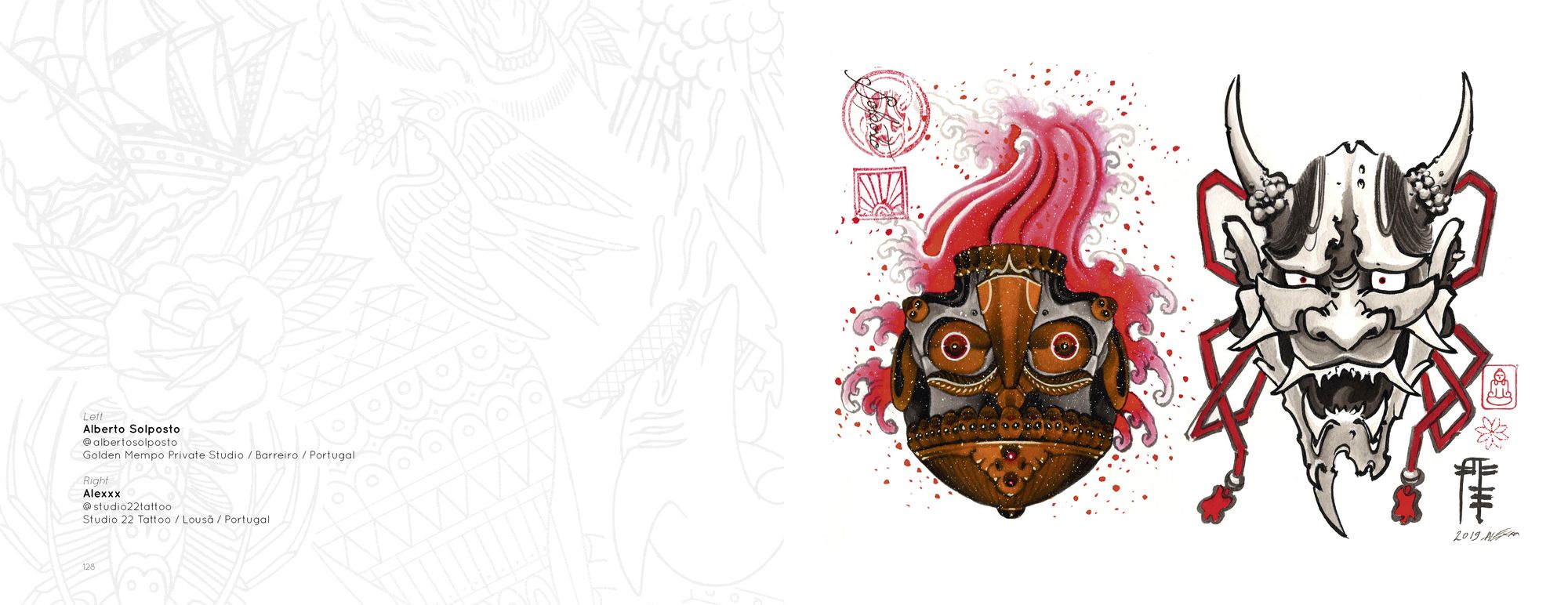Tattoo Flash from the French Kiss Project: Collaborative Flash Pairings by Tattoo Artists from Around the World
