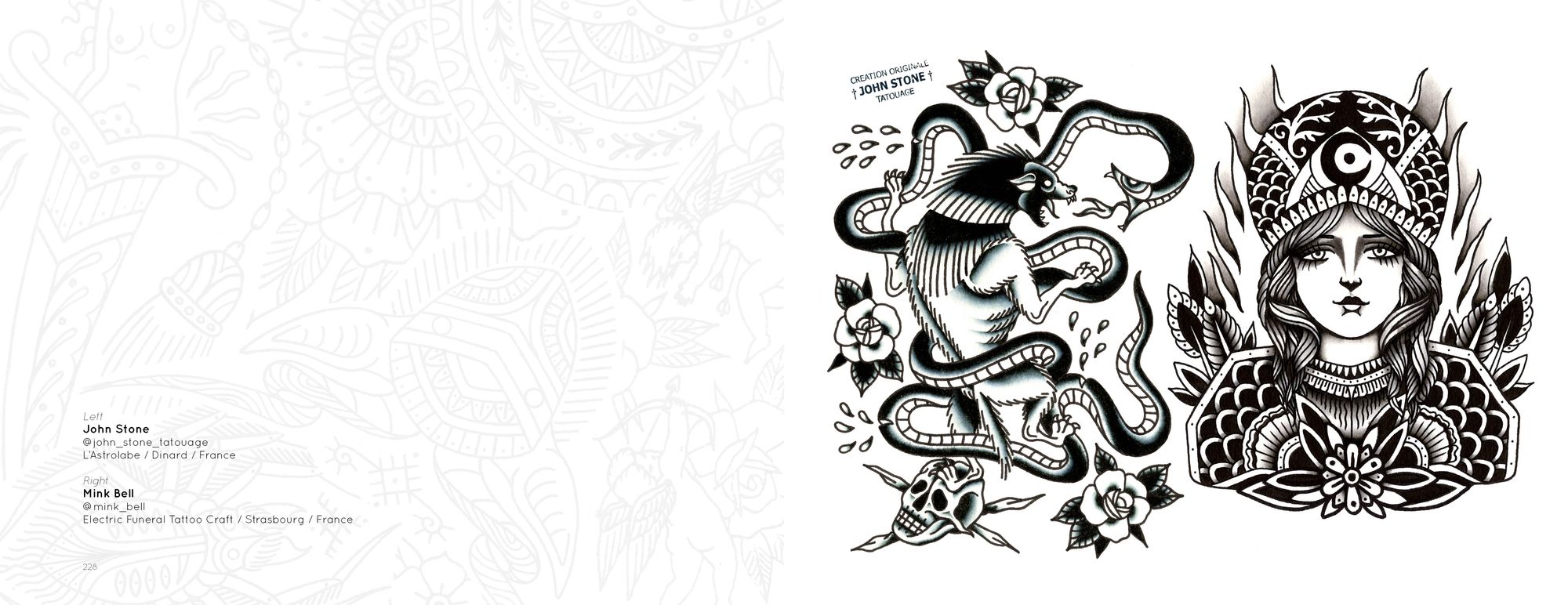 Tattoo Flash from the French Kiss Project: Collaborative Flash Pairings by Tattoo Artists from Around the World