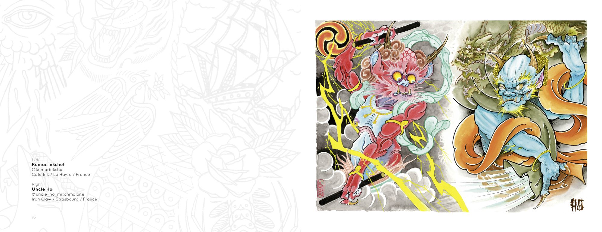Tattoo Flash from the French Kiss Project: Collaborative Flash Pairings by Tattoo Artists from Around the World