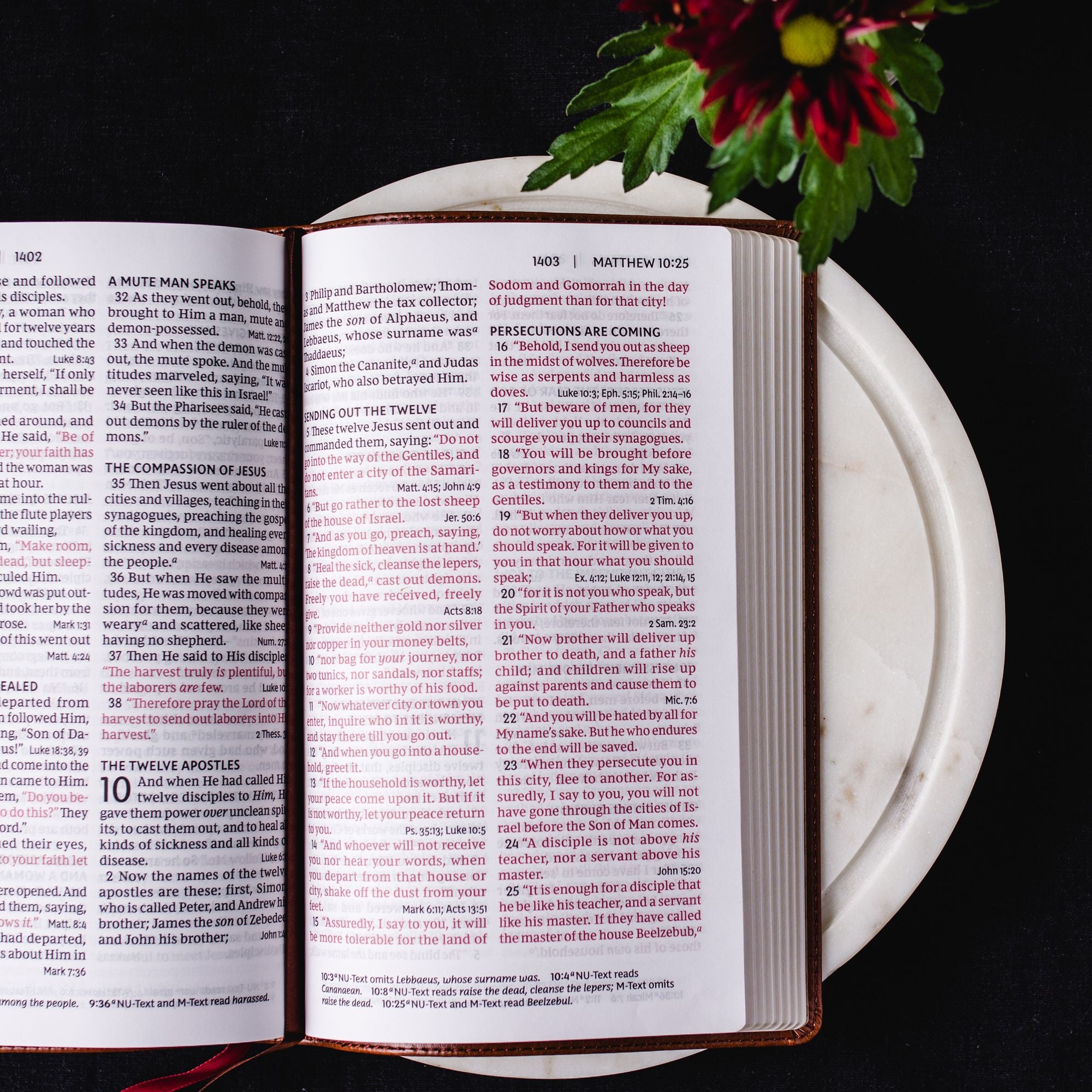 NKJV, End-of-Verse Reference Bible, Personal Size Large Print, Leathersoft, Brown, Red Letter, Comfort Print: Holy Bible, New King James Version - Great for Father's Day
