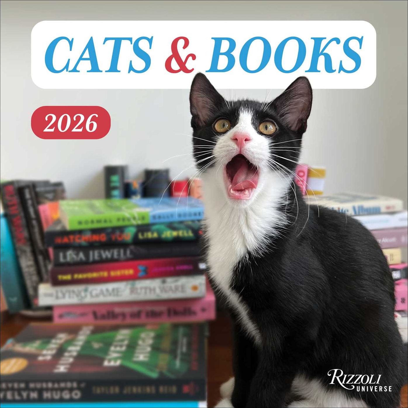 2026 Cats and Books Wall Calendar