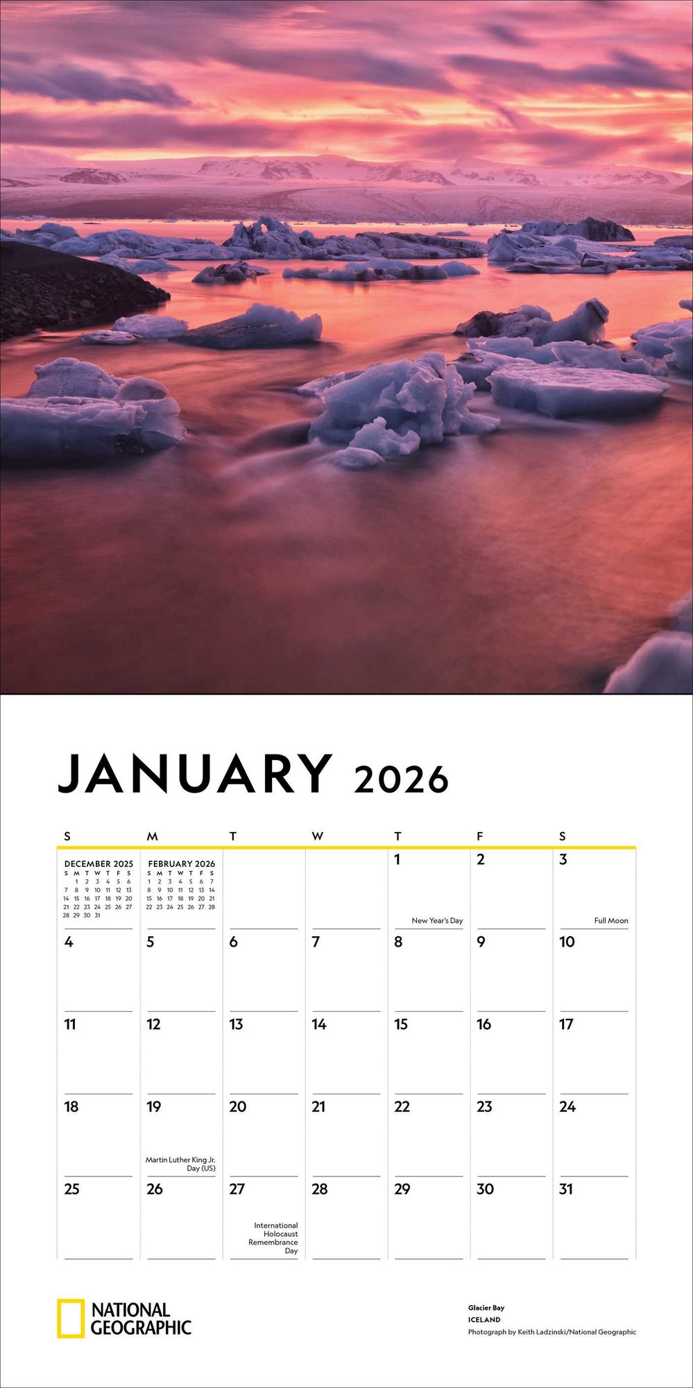 2026 National Geographic: Most Beautiful Places Wall Calendar