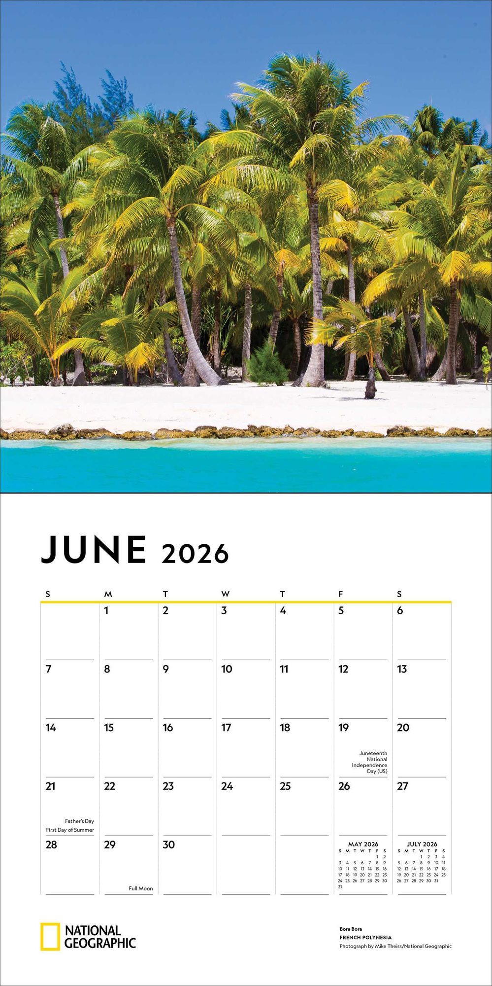 2026 National Geographic: Most Beautiful Places Wall Calendar