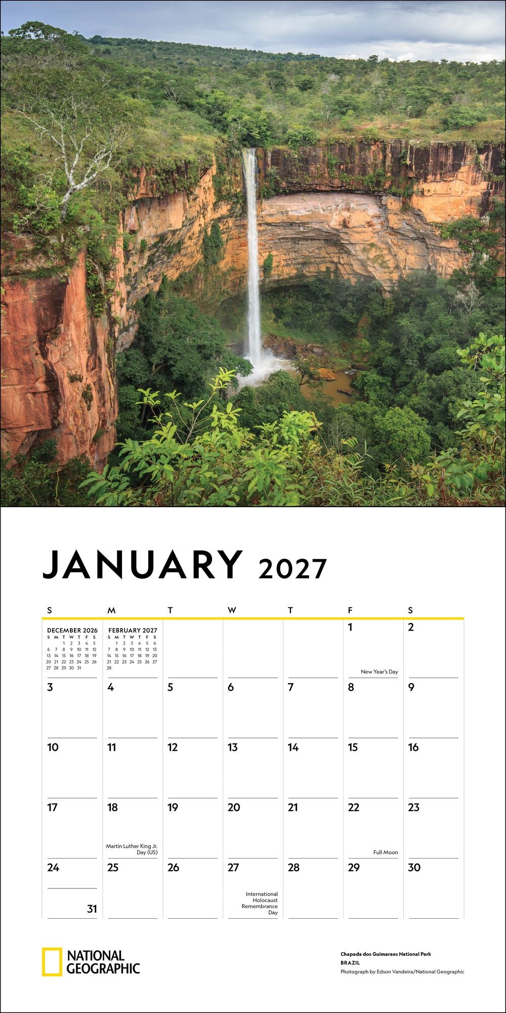 2027 National Geographic: Most Beautiful Places Wall Calendar