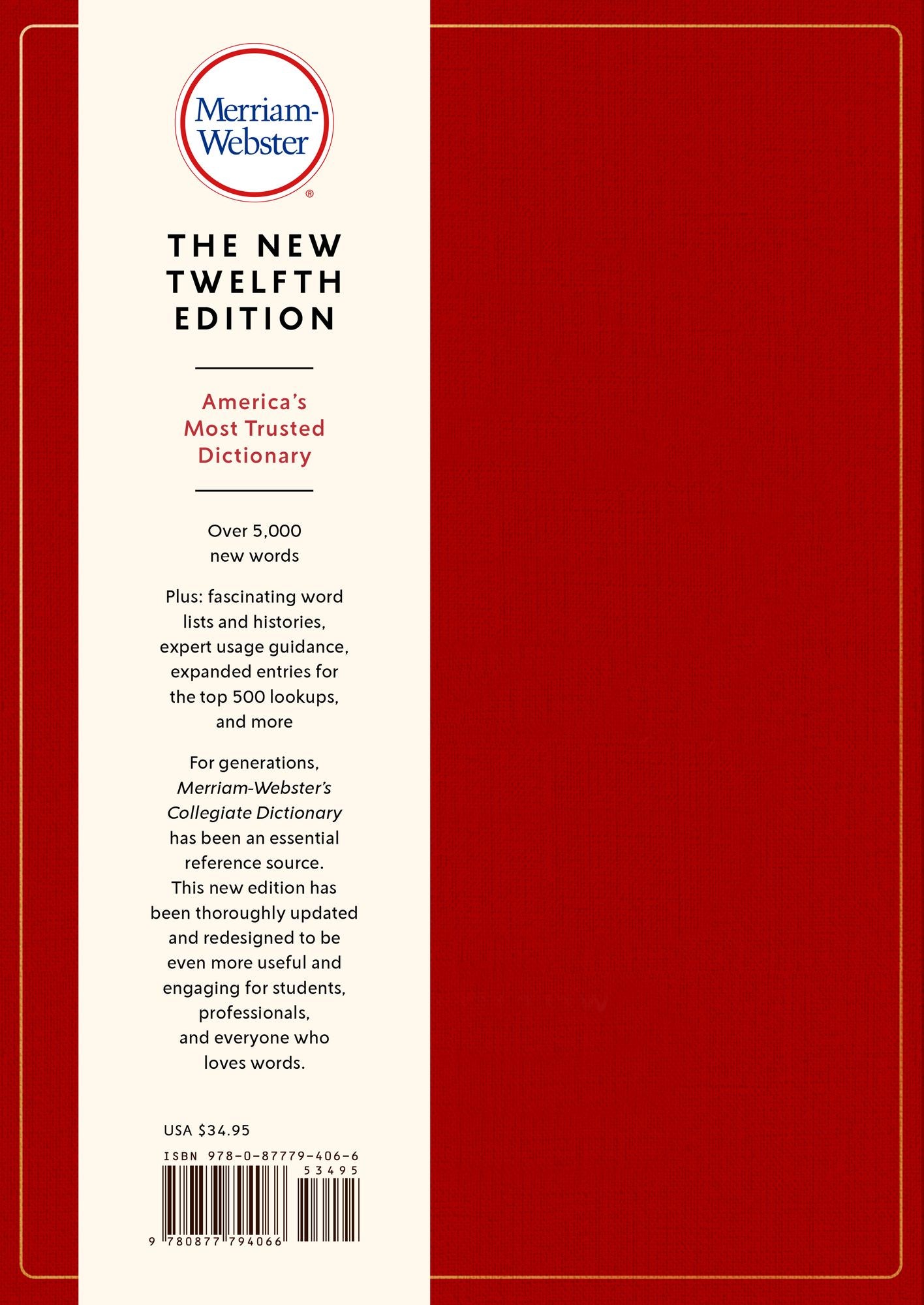 Merriam-Webster's Collegiate Dictionary, 12th Edition
