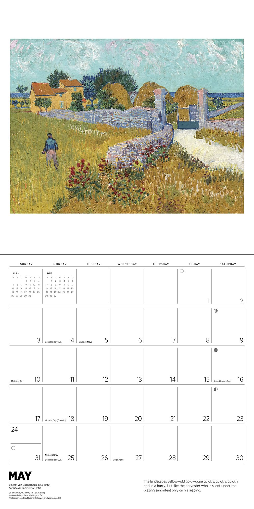 2026 Vincent Van Gogh Wall Calendar