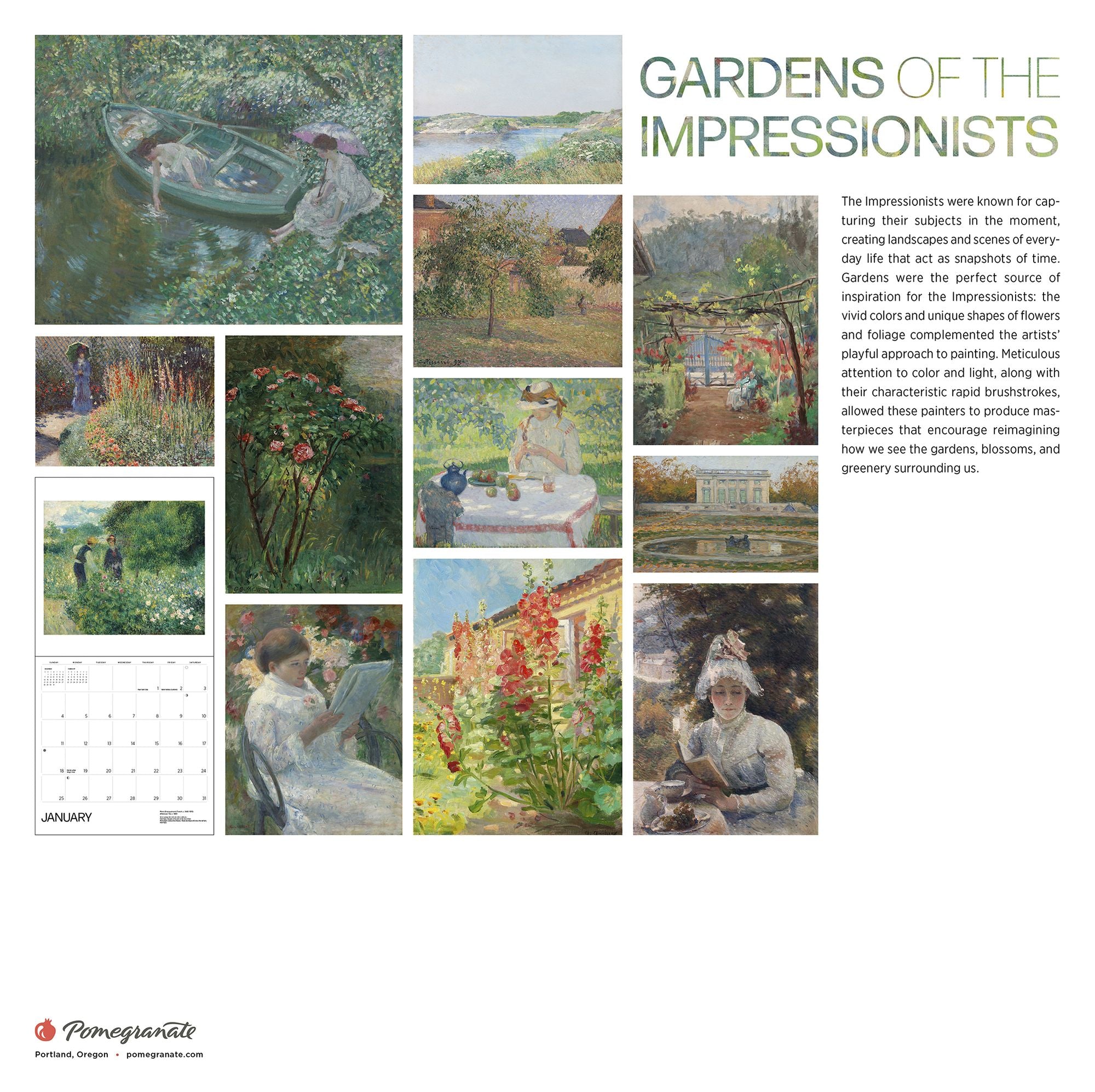 2026 Gardens of the Impressionists Wall Calendar