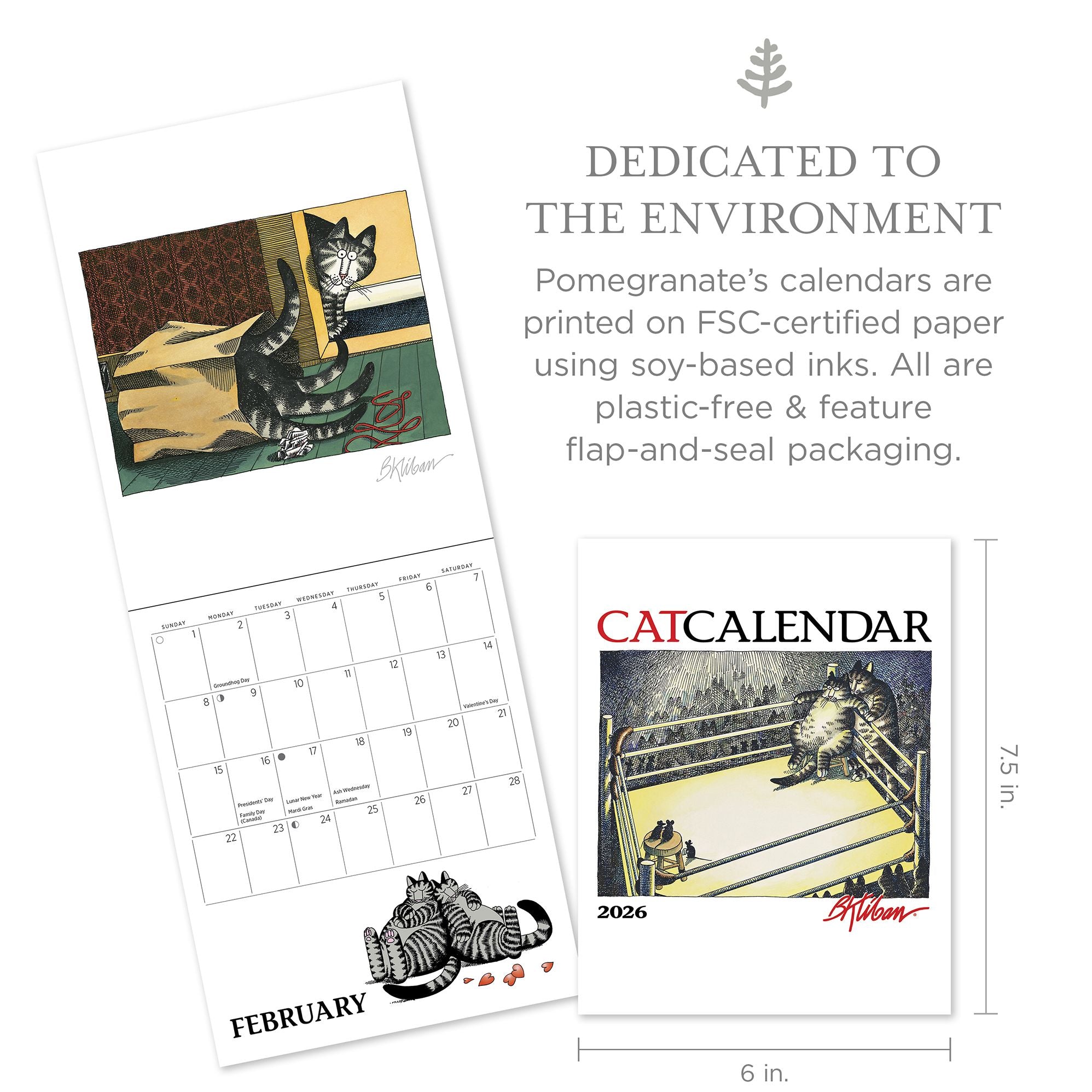 2026 B. Kliban: Cat Calendar Mini Wall Calendar