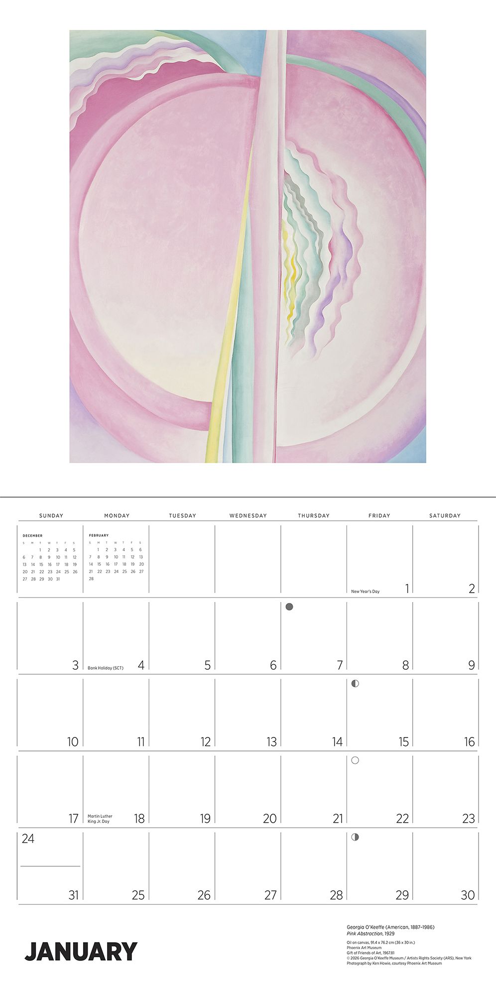 2027 Georgia O'Keeffe Wall Calendar