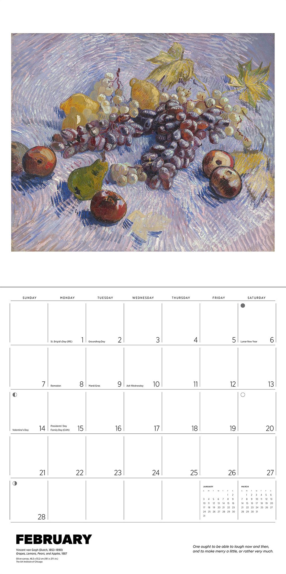 2027 Vincent Van Gogh Wall Calendar
