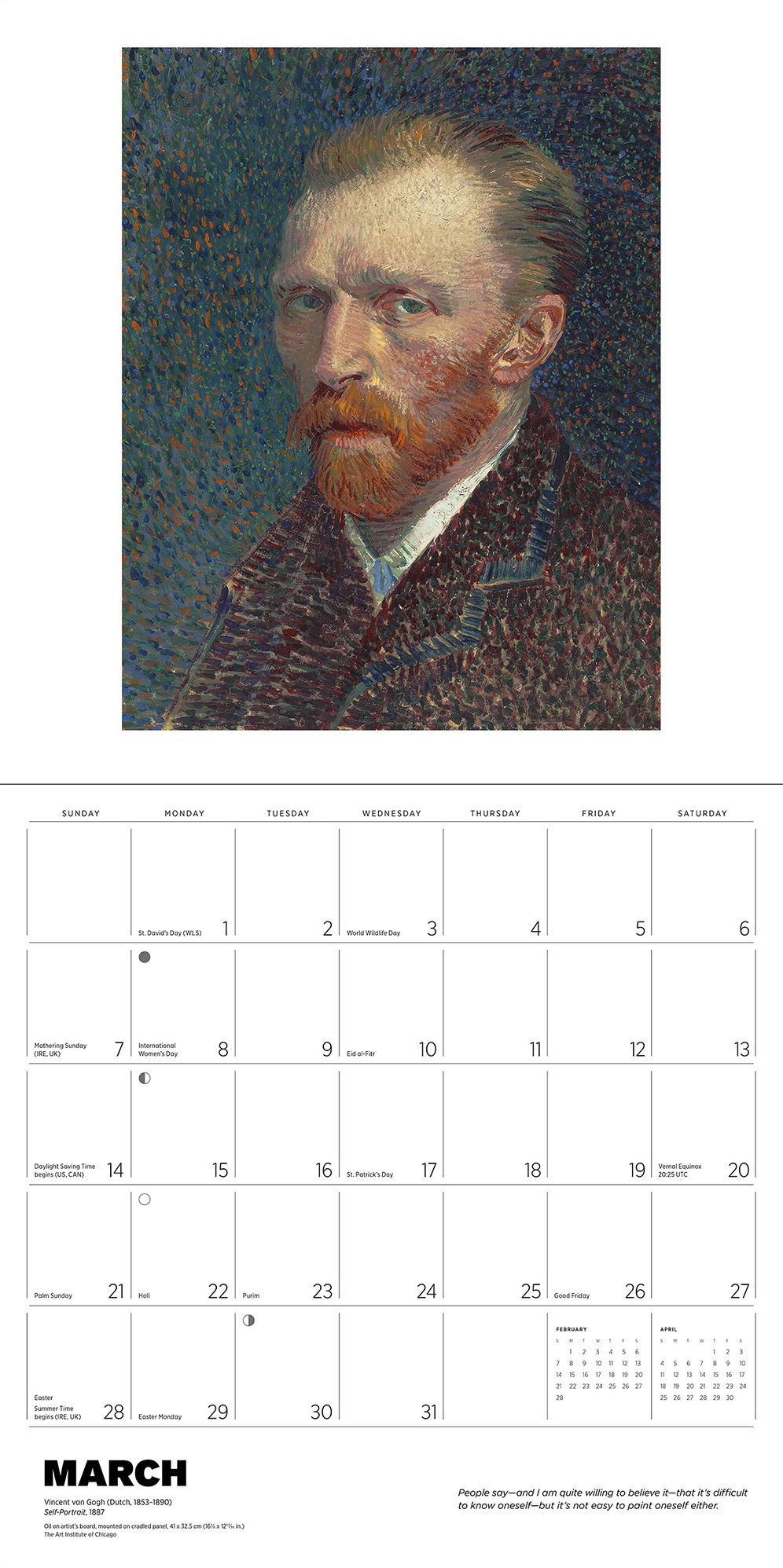 2027 Vincent Van Gogh Wall Calendar