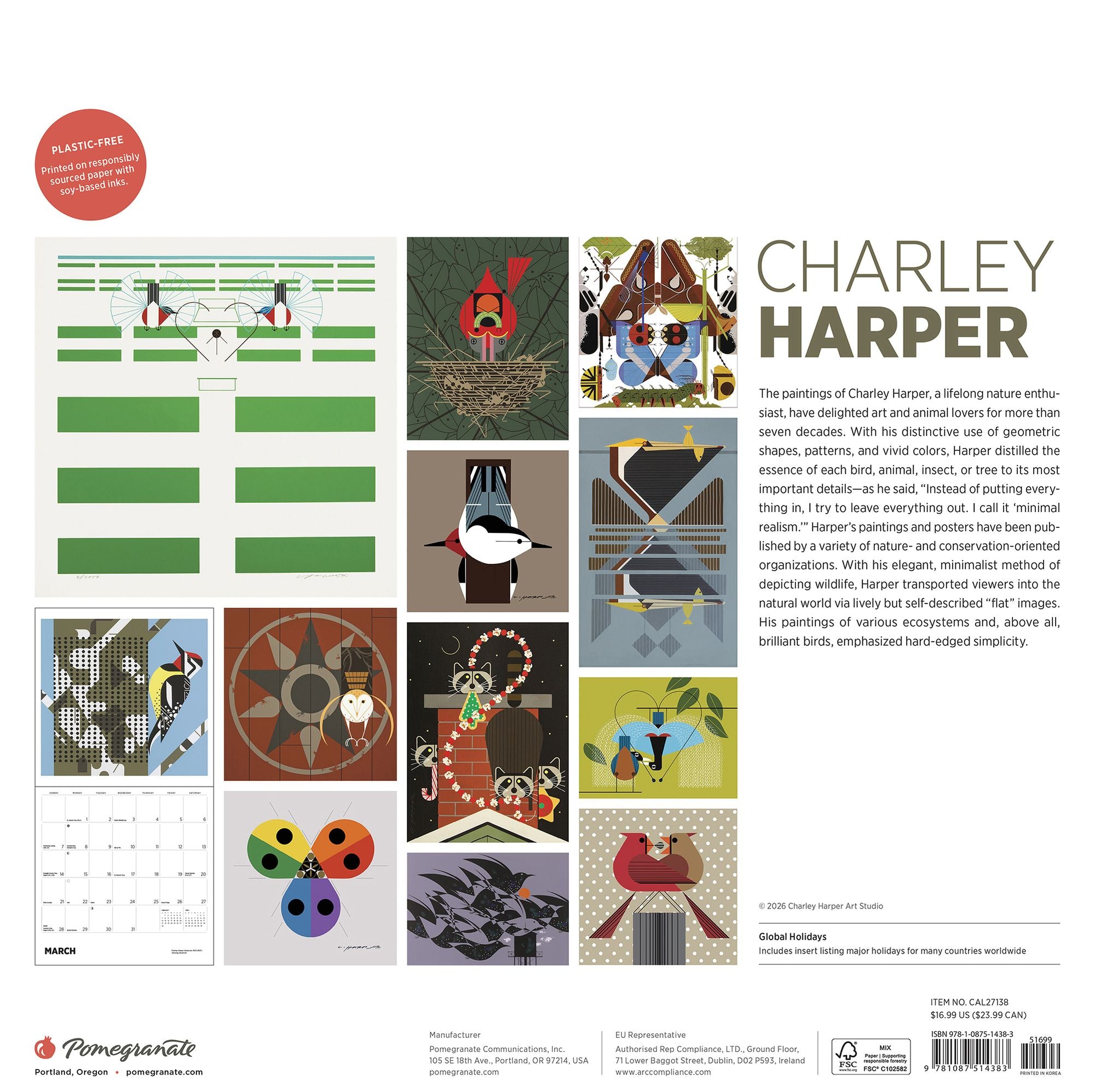 2027 Charley Harper Wall Calendar