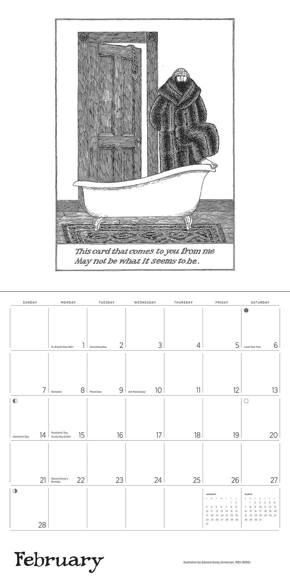 2027 Edward Gorey Wall Calendar