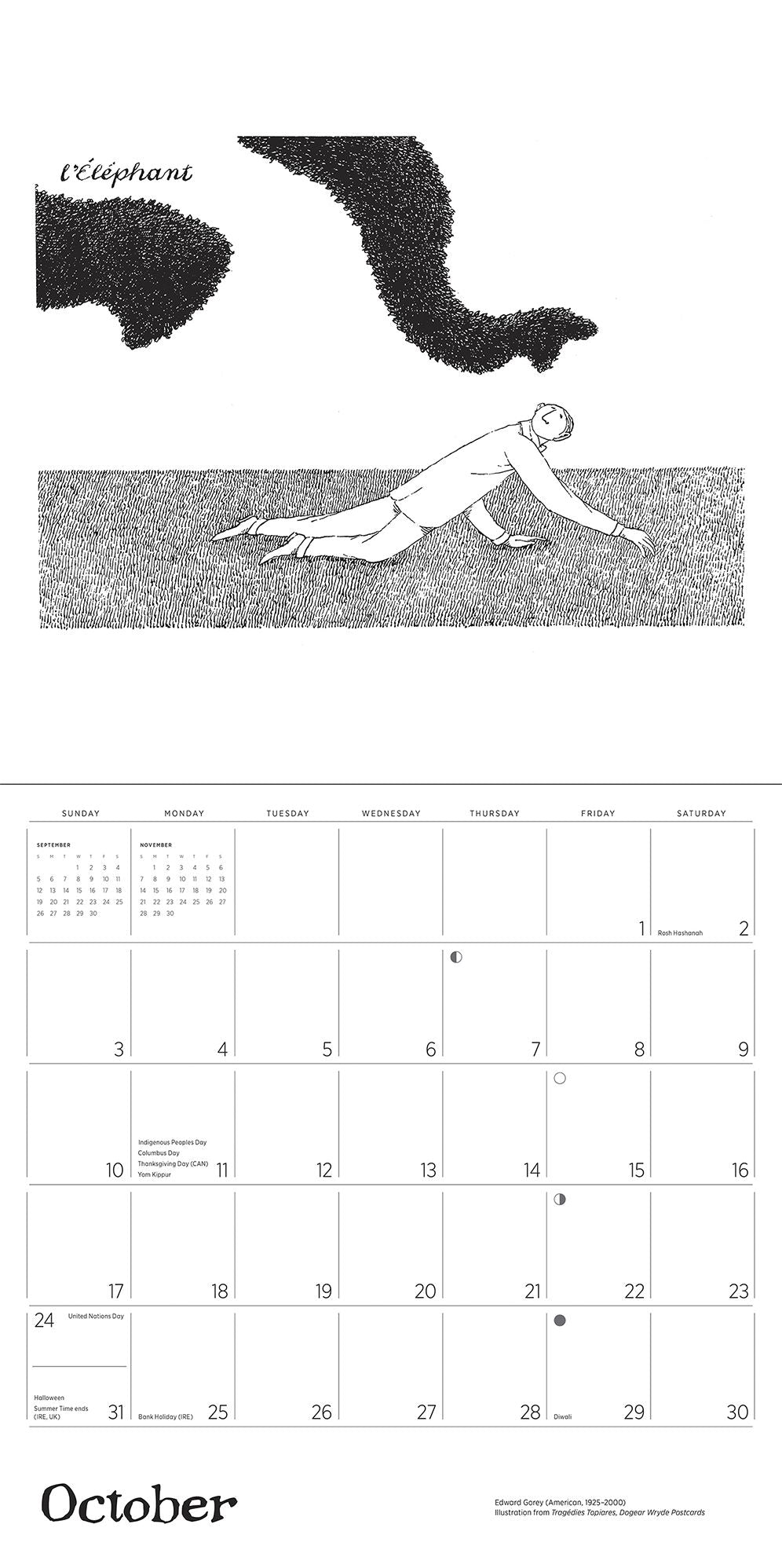 2027 Edward Gorey Wall Calendar