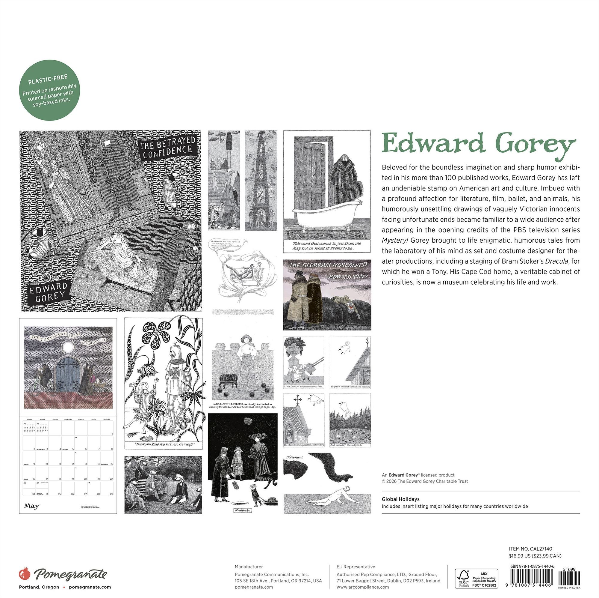 2027 Edward Gorey Wall Calendar