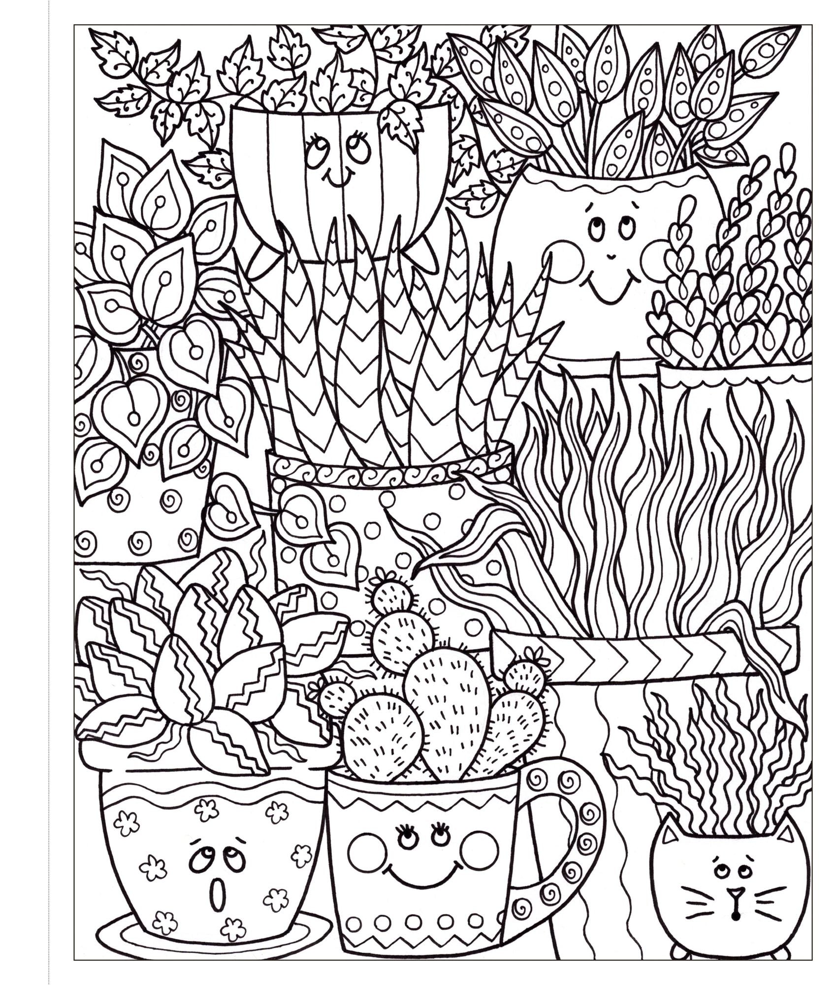 Zendoodle Coloring: Happy Houseplants: Cheerful Greenery to Color and Display