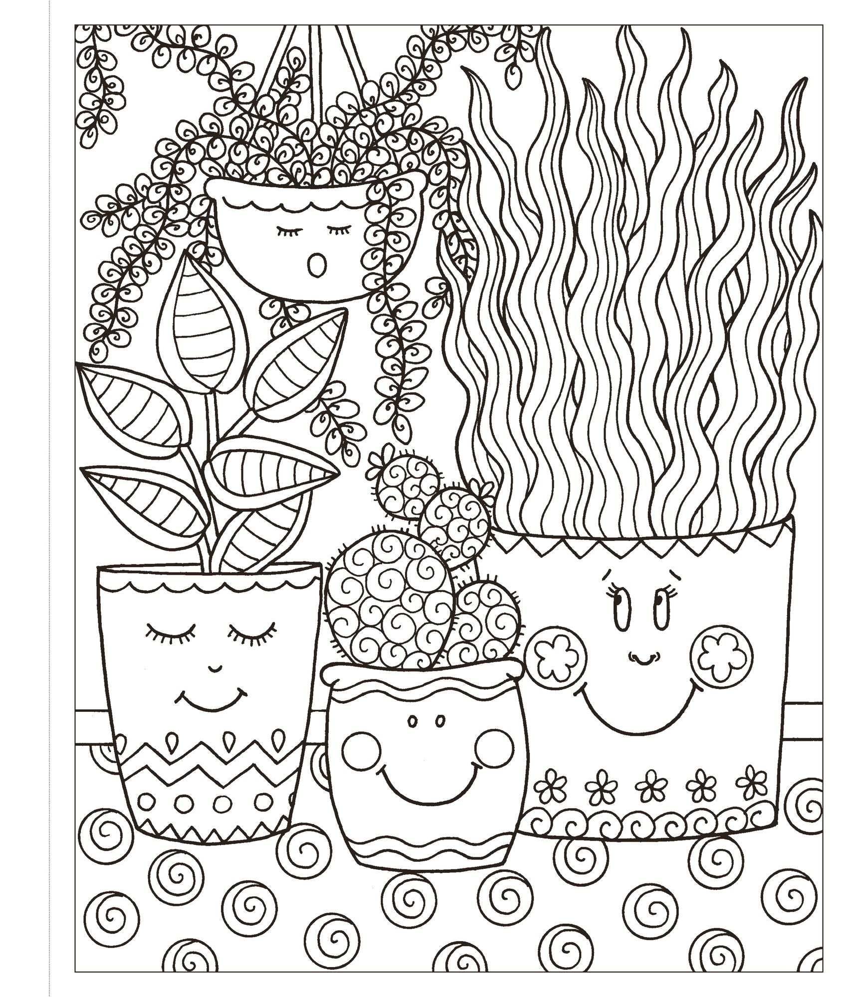 Zendoodle Coloring: Happy Houseplants: Cheerful Greenery to Color and Display