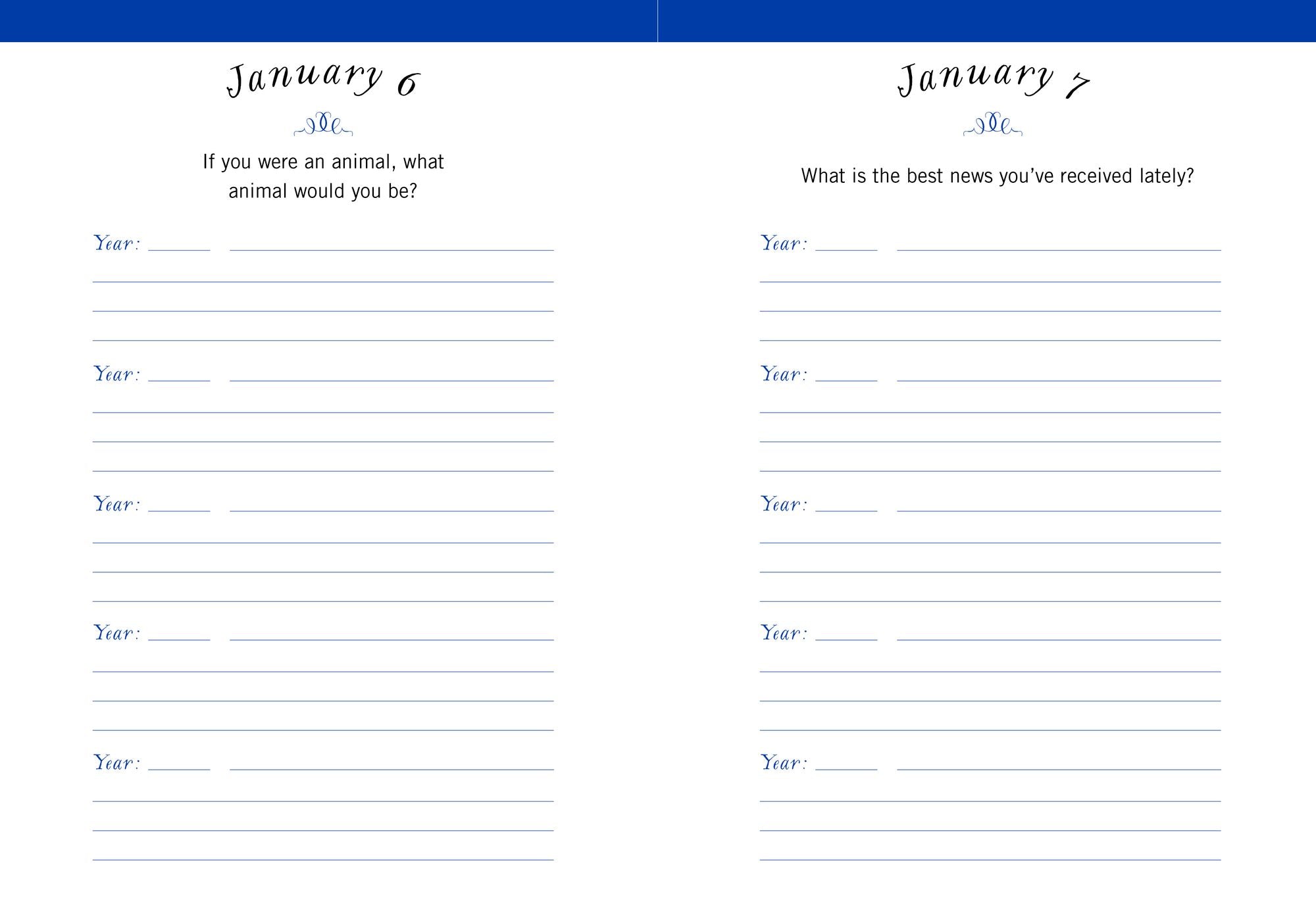 One Question a Day (Navy): A Five-Year Journal: A Personal Time Capsule of Questions and Answers