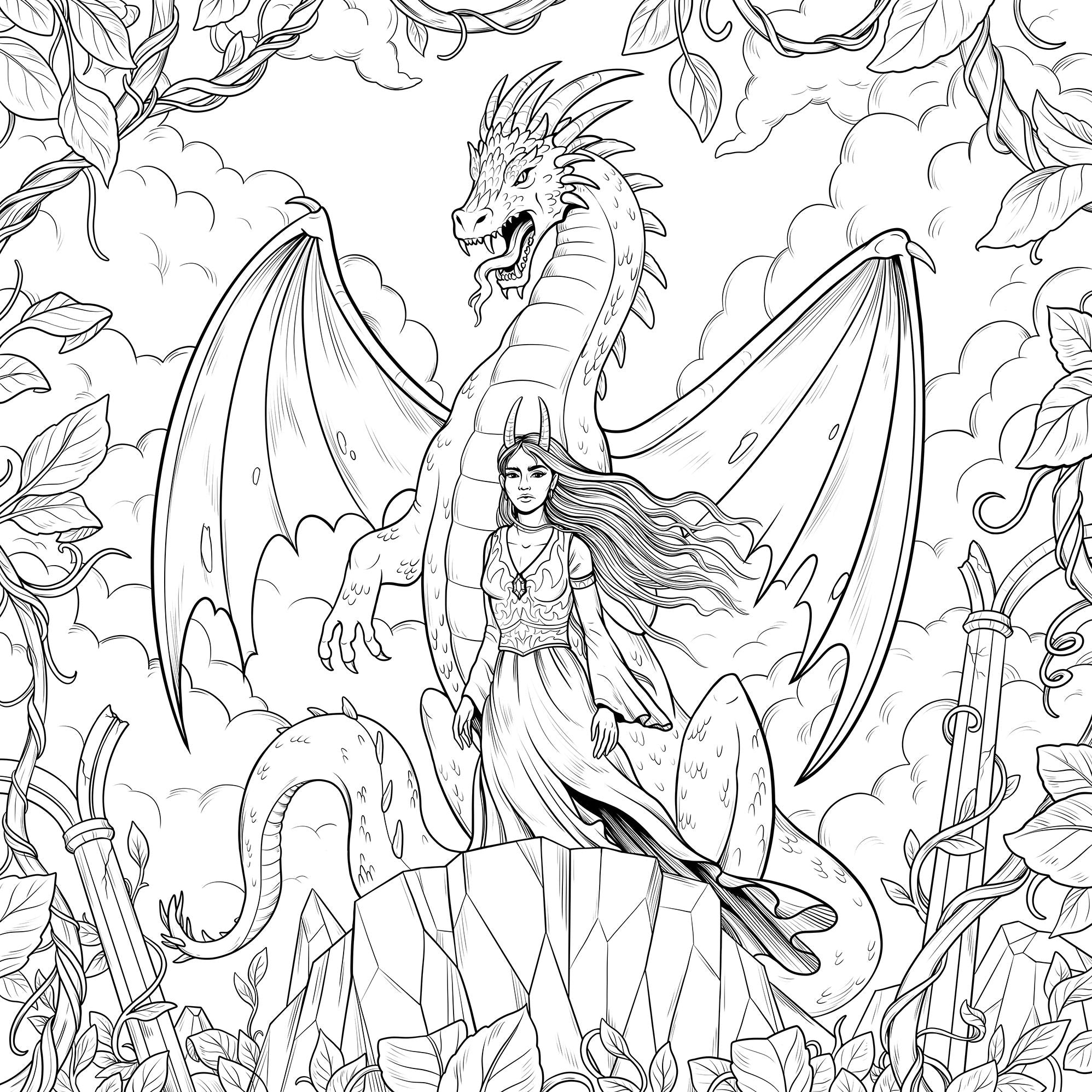 Mythographic Color and Discover: Romantasy: An Artist's Coloring Book of Fantasy Romance
