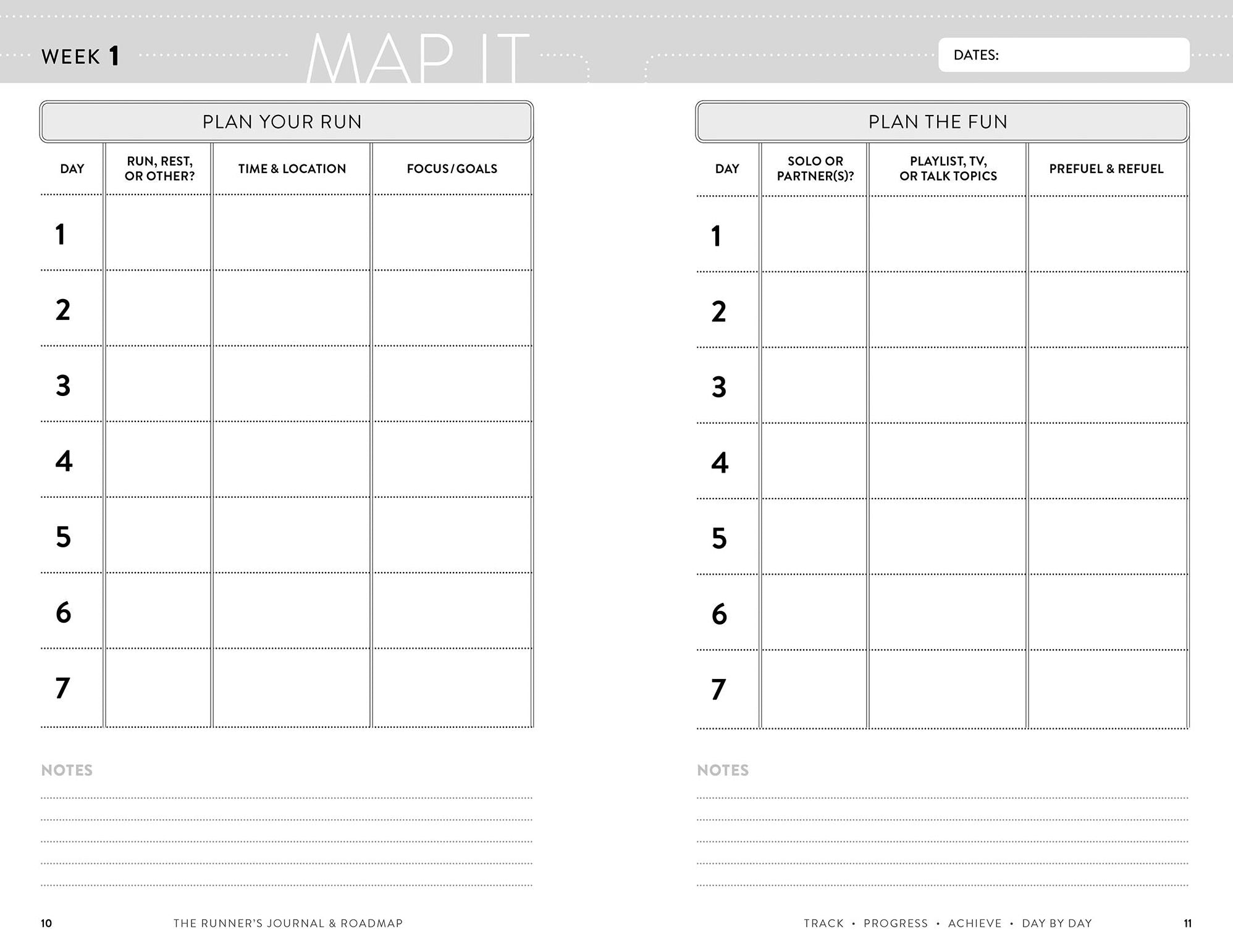 The Runner's Journal & Roadmap: Track. Progress. Achieve. Day by Day.