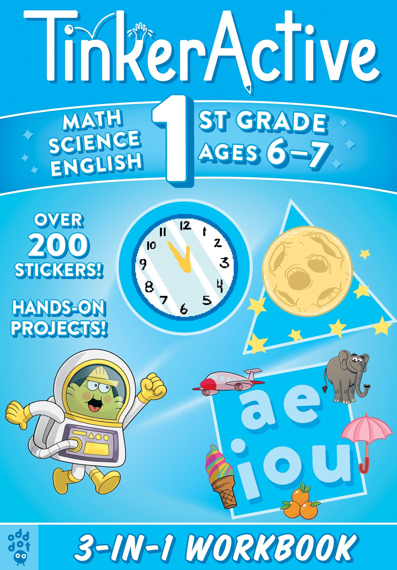 TinkerActive 1st Grade 3-in-1 Workbook: Math, Science, English Language Arts