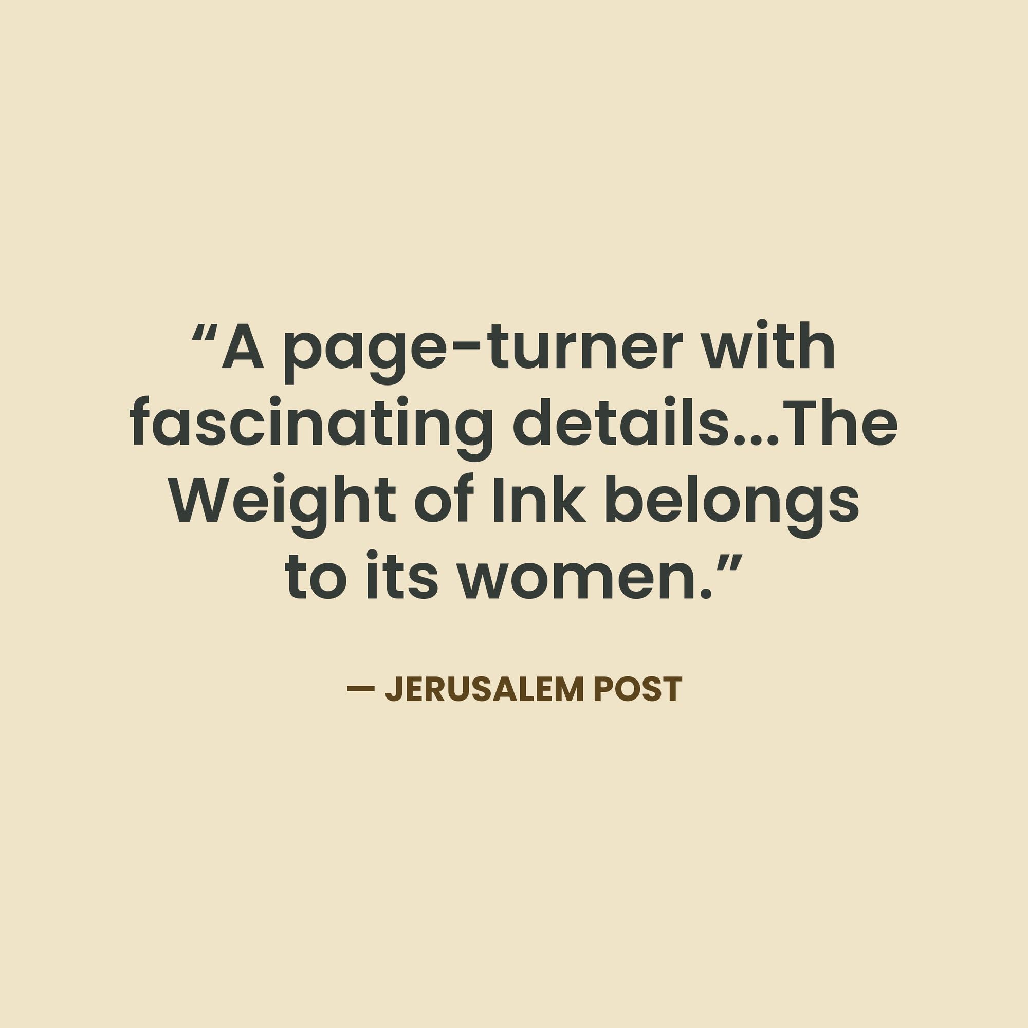 The Weight Of Ink