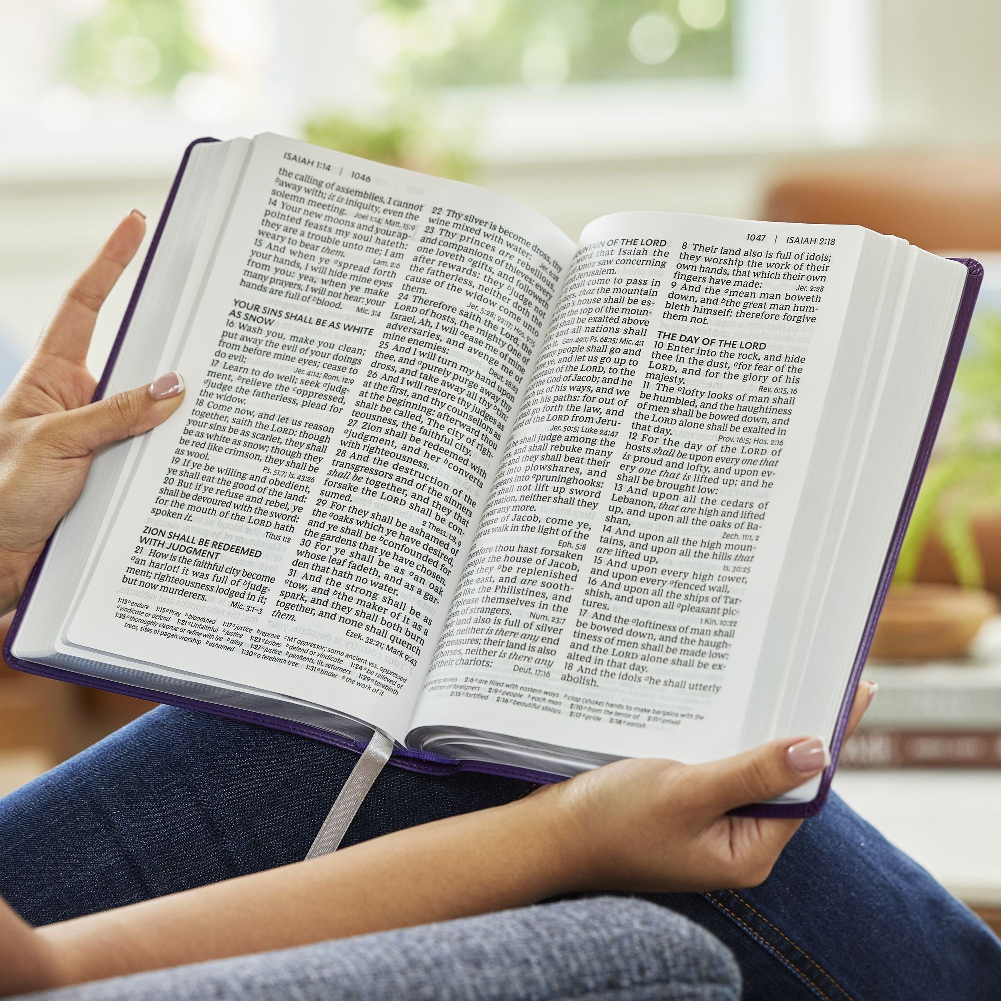 KJV Giant Print End-of-Verse Reference Bible, Brown Leathersoft, Red Letter, Comfort Print
