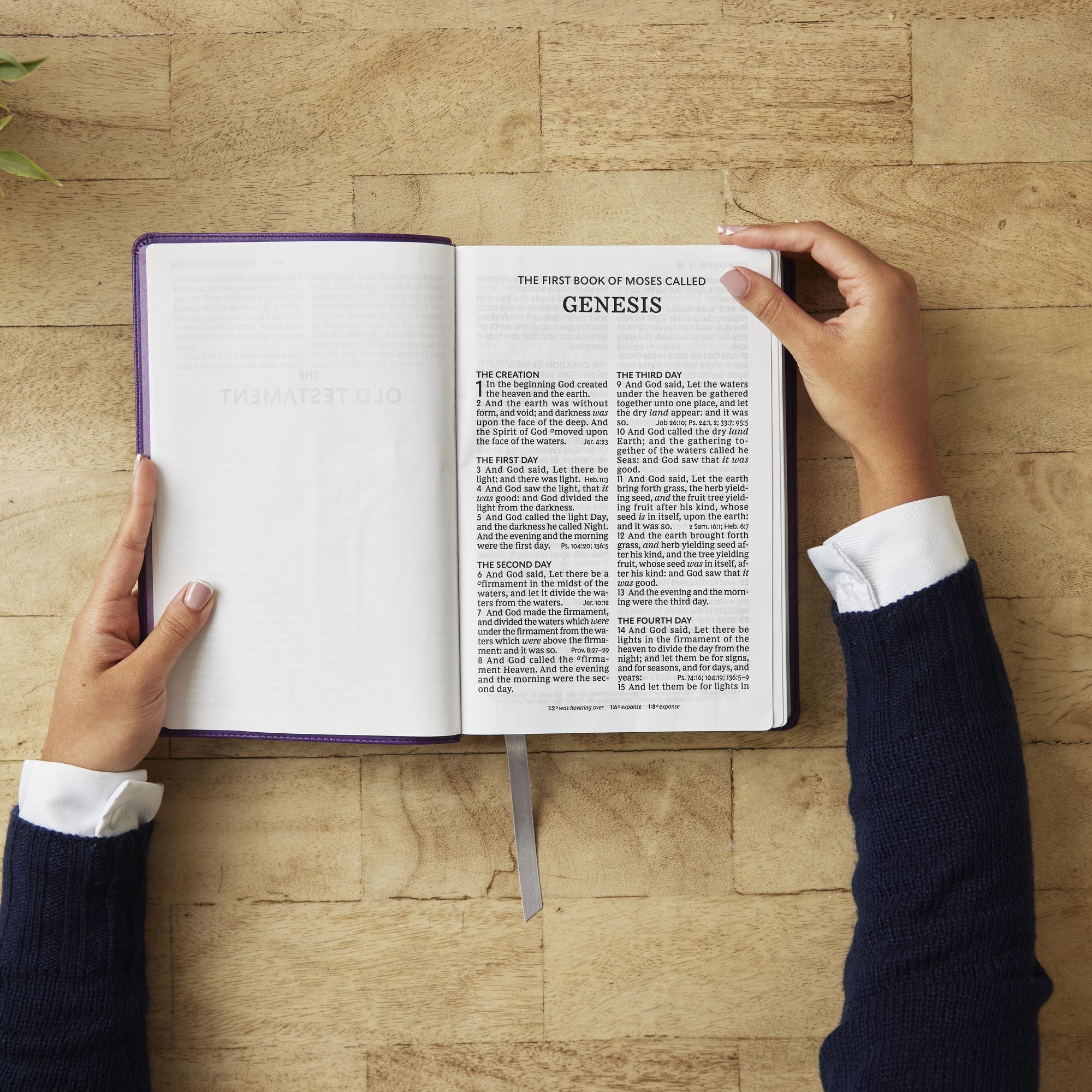 KJV Giant Print End-of-Verse Reference Bible, Purple Leathersoft, Red Letter, Comfort Print