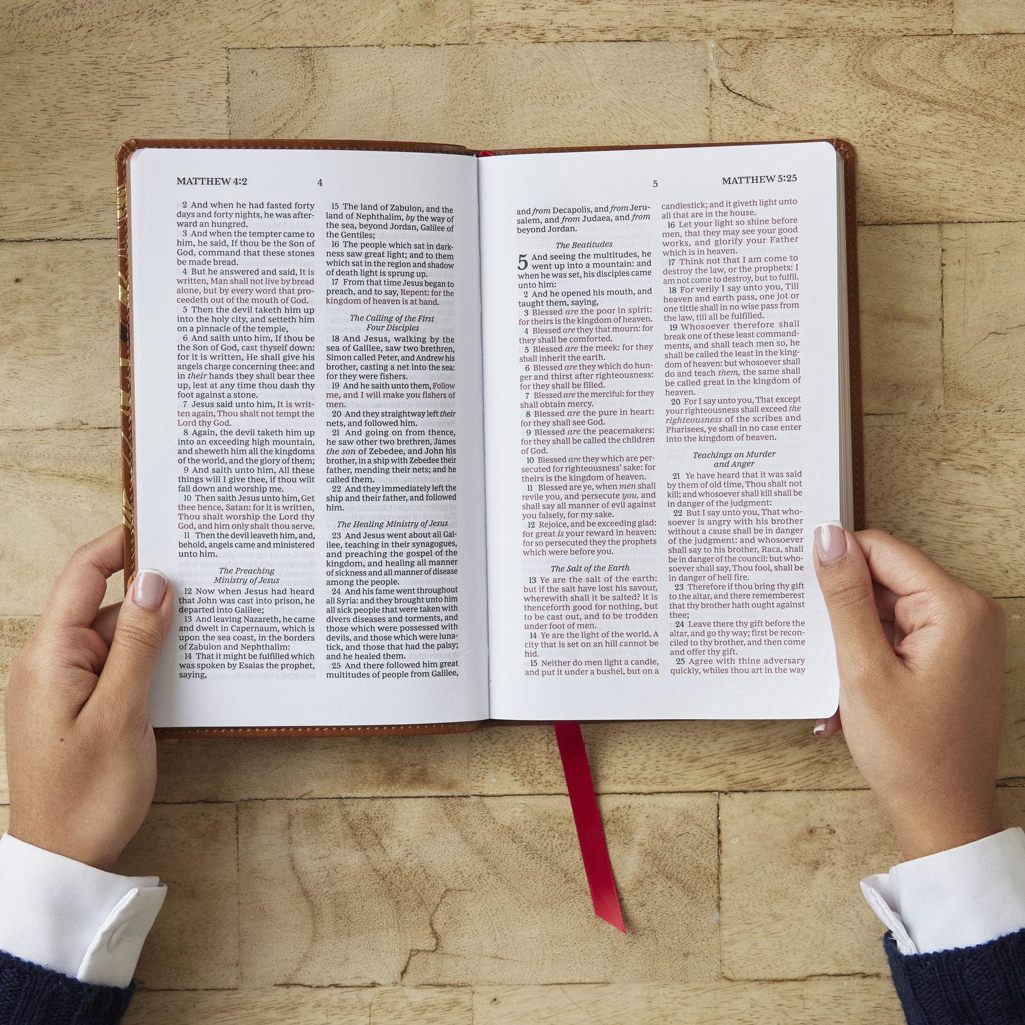 KJV, Personal Size New Testament, Brown Leathersoft, Red Letter, Comfort Print