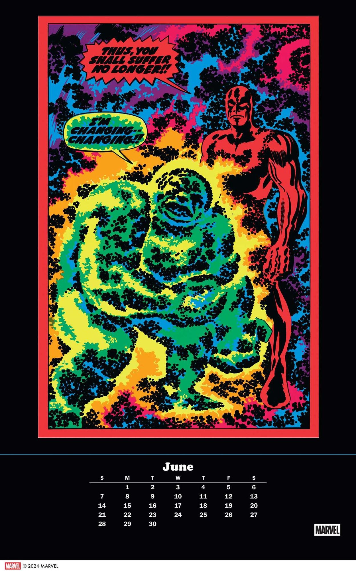 2026 Marvel Classic Black Light Poster Calendar with 12 Frameable Prints