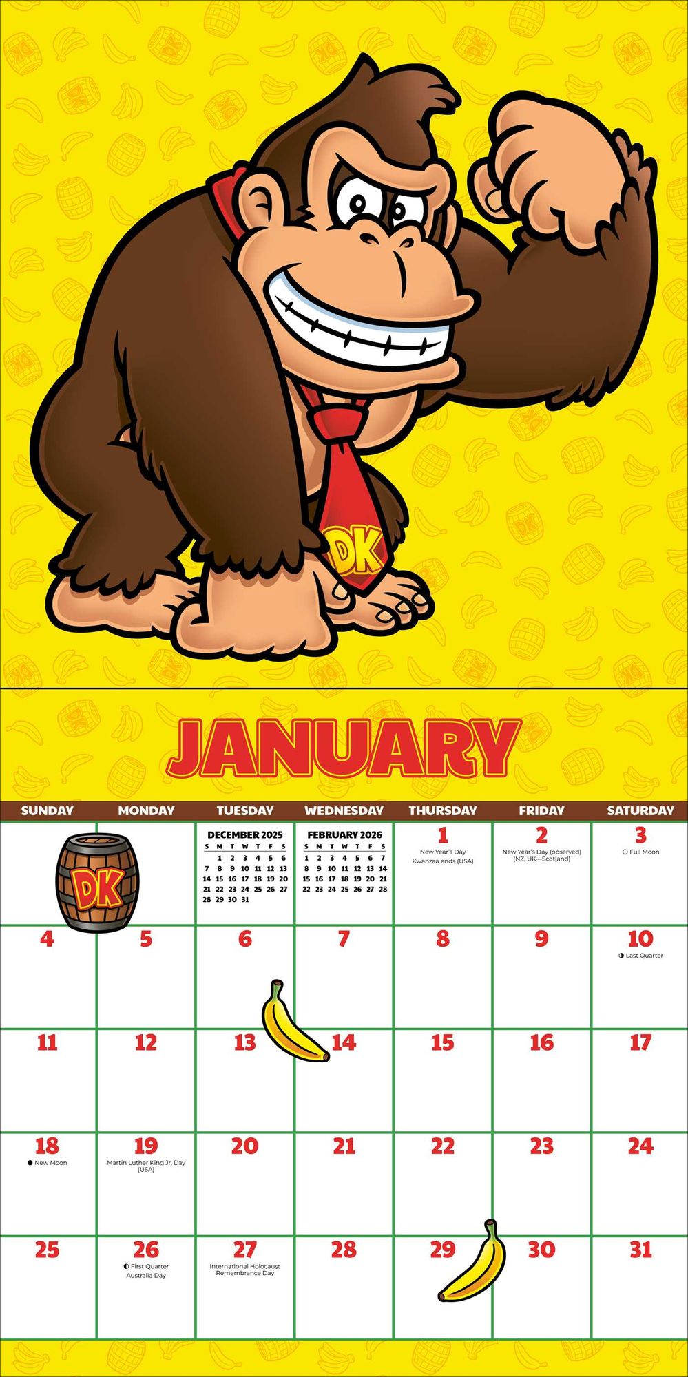 2026 Donkey Kong Wall Calendar