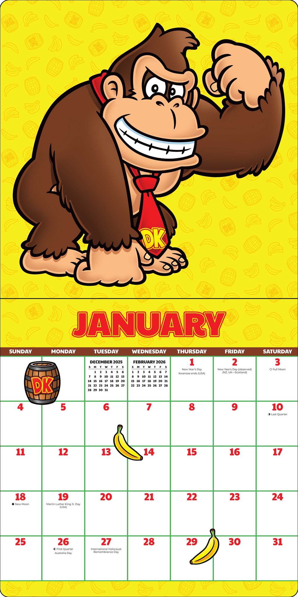 2026 Donkey Kong Wall Calendar