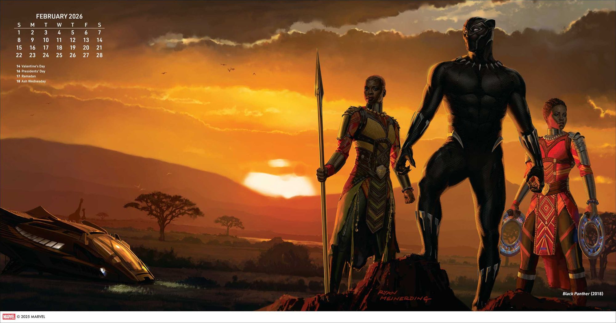 2026 Marvel Studios: The Art of Ryan Meinerding Wall Calendar