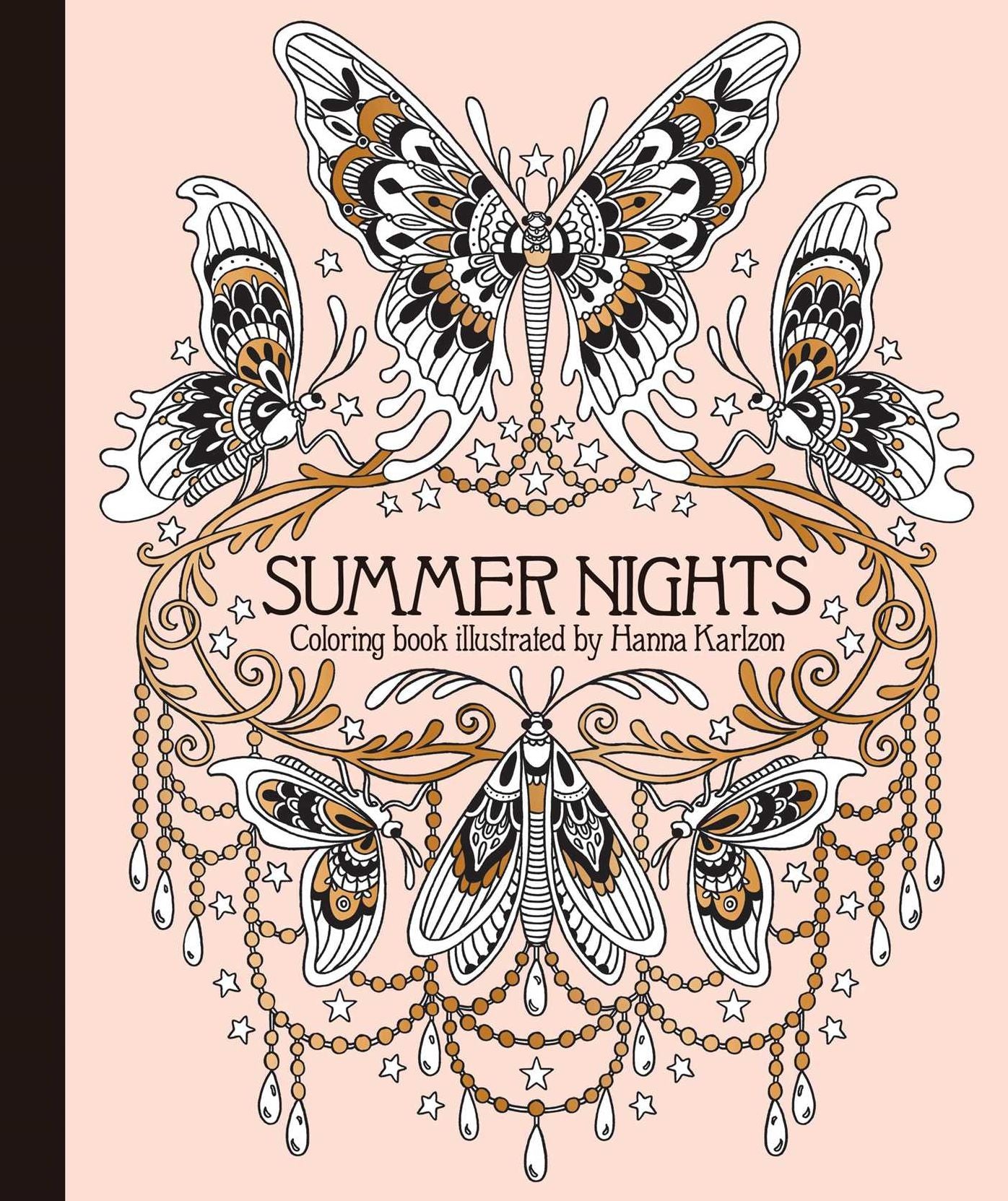 Summer Nights Coloring Book: Hardcover adult coloring book featuring thick, high-quality paper