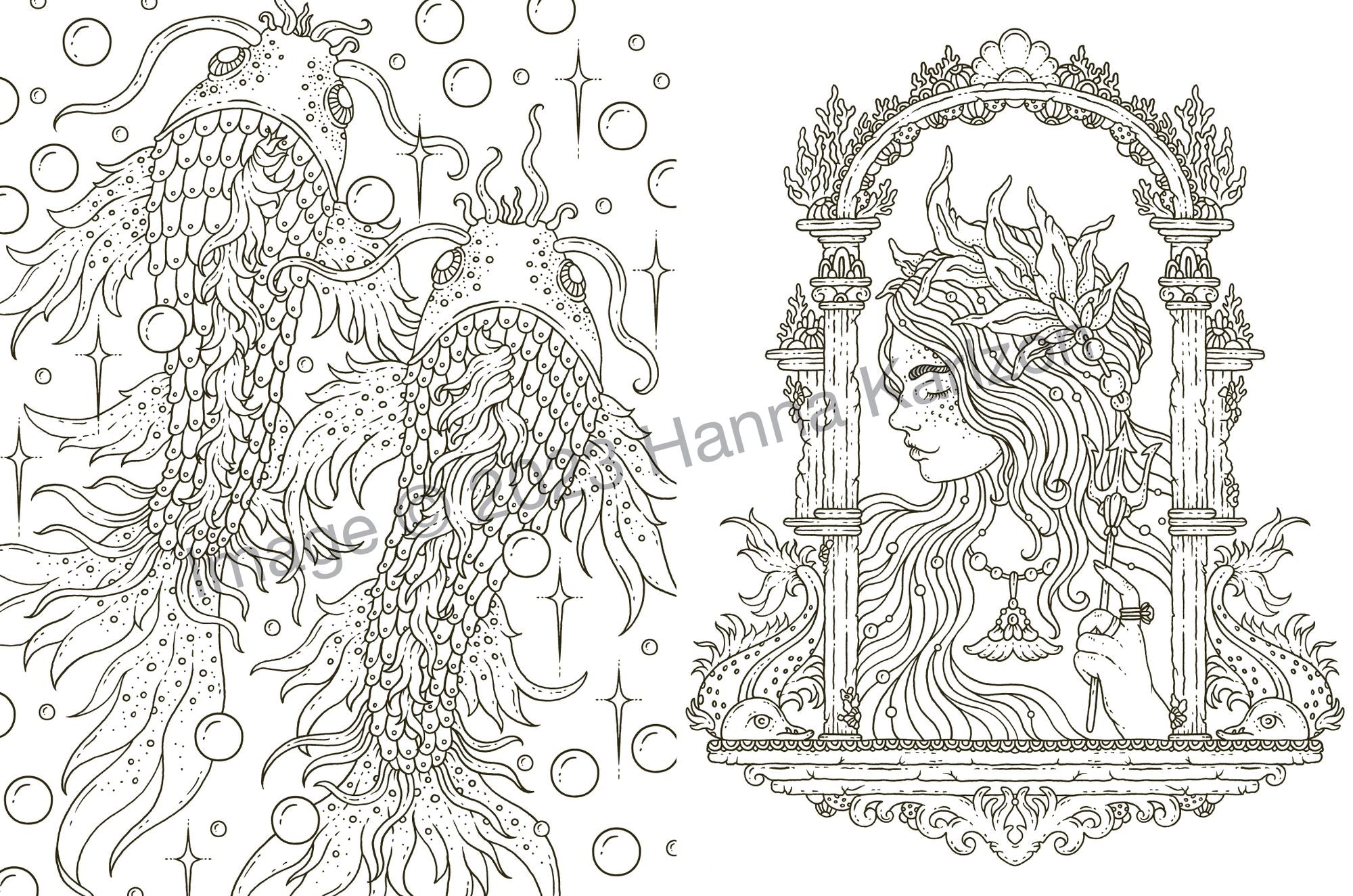 Tales from Atlantis: Hardcover adult coloring book featuring thick, high-quality paper