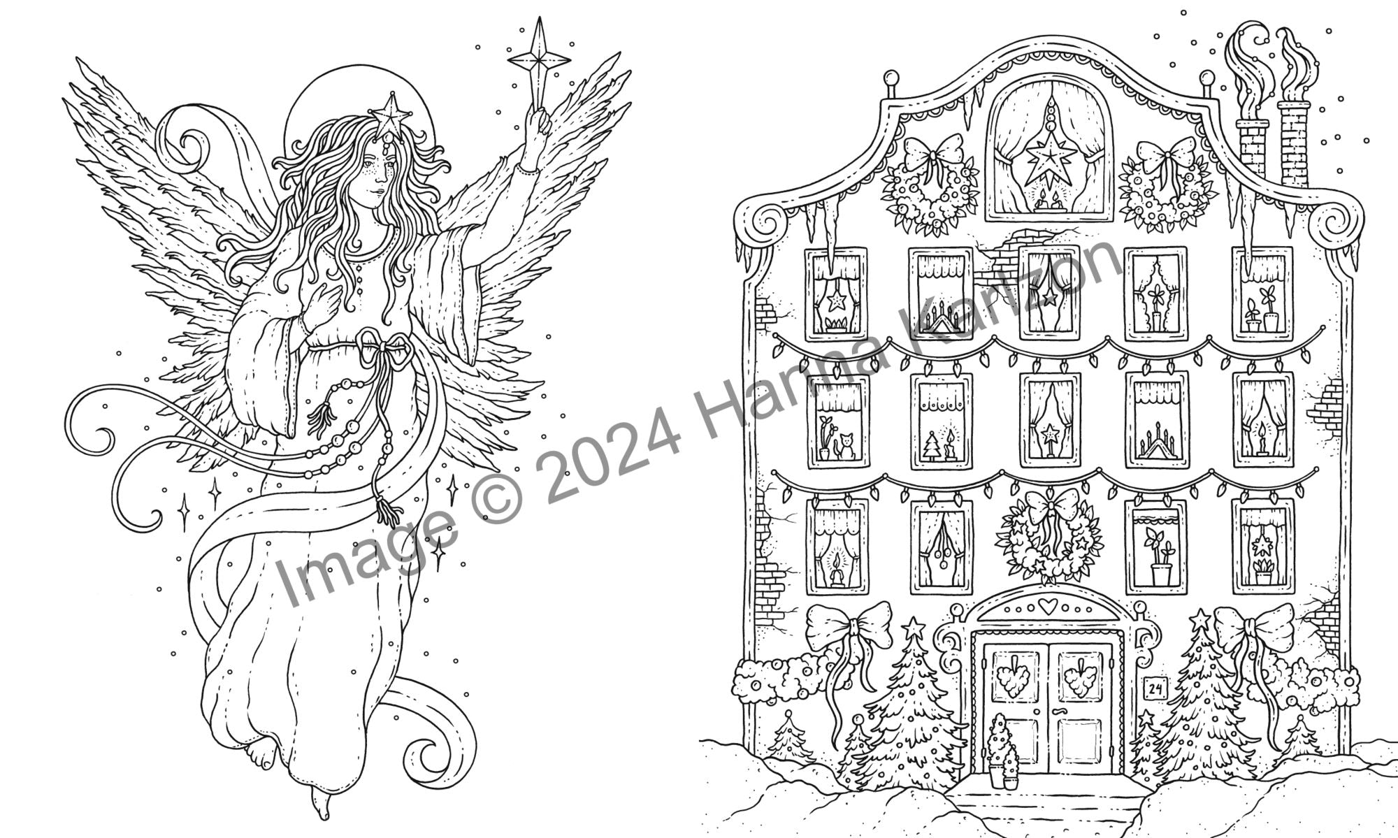 Merry Christmas Coloring Book: Hardcover adult coloring book featuring thick, high-quality paper