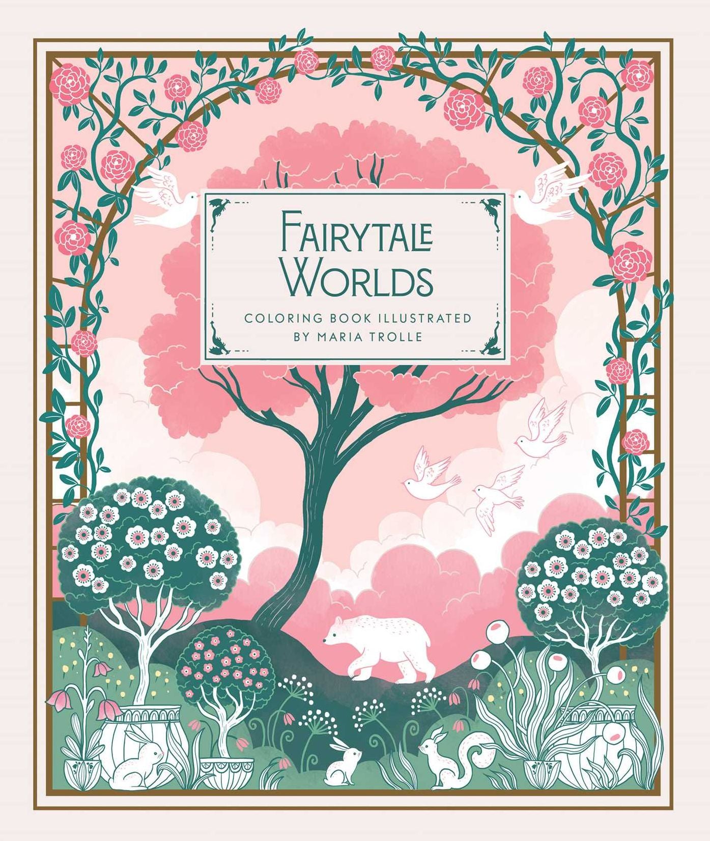 Fairytale Worlds: Hardcover adult coloring book featuring thick, high-quality paper
