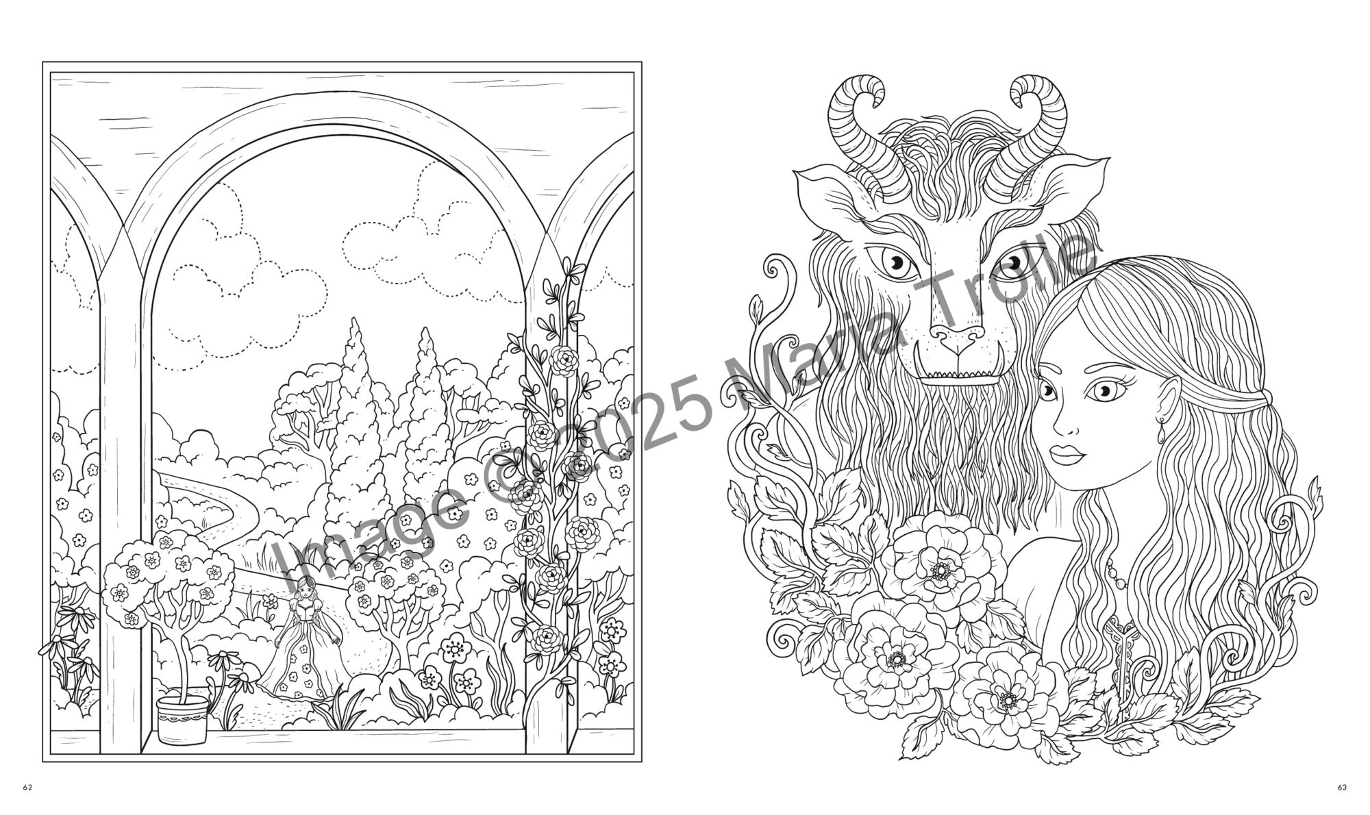 Fairytale Worlds: Hardcover adult coloring book featuring thick, high-quality paper